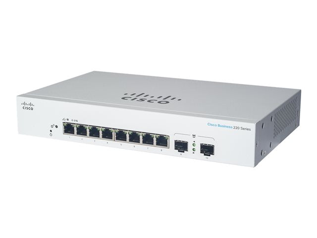 CISCO Business Switching CBS220 Smart 8-port Gigabit Full PoE 130W 2x1G SFP uplink външно захранване