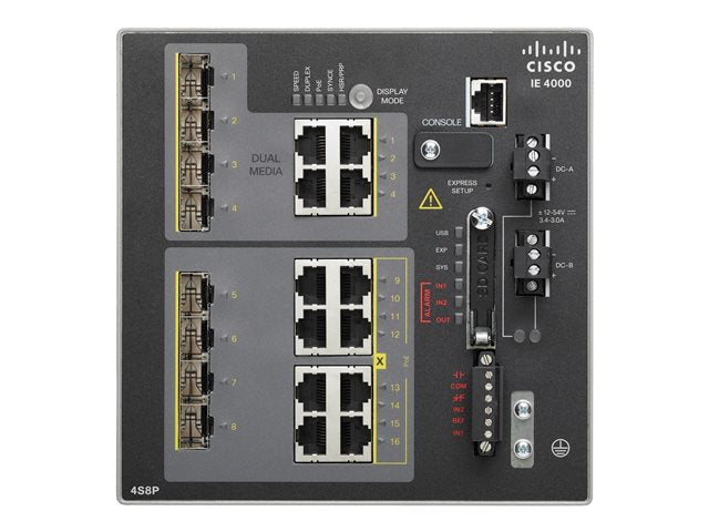 CISCO IE 4000 4xSFP 100M с 8xPoE 4x1G комбинирана LAN база