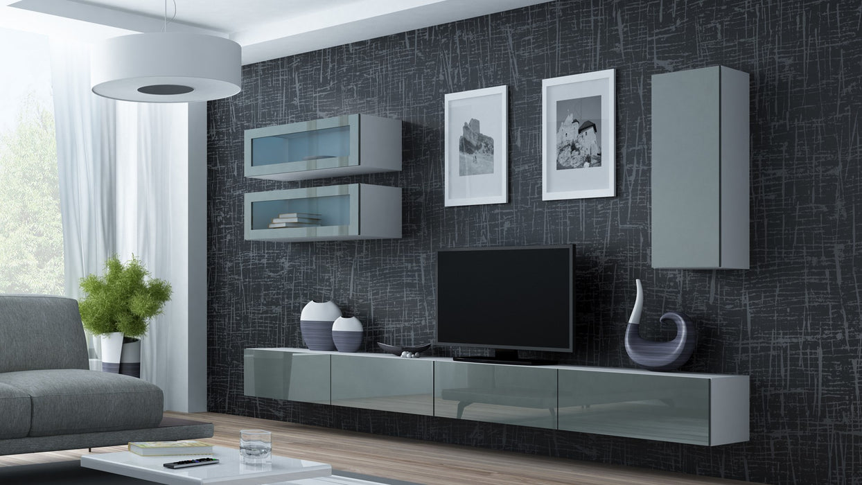 Cama Шкаф VIGO "90" стъкло 90/35/32 бяло/сив гланц