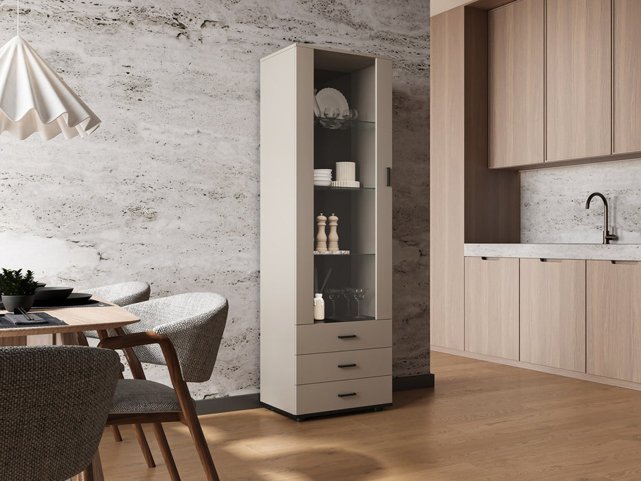 Витрина Cama S1 SOHO 60x41x192 кашмир + черно