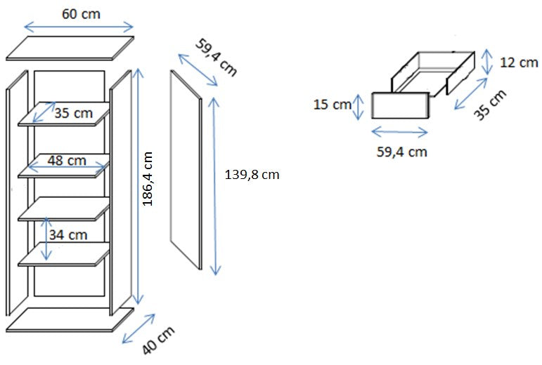 Витрина Cama S1 SOHO 60x41x192 кашмир + черно