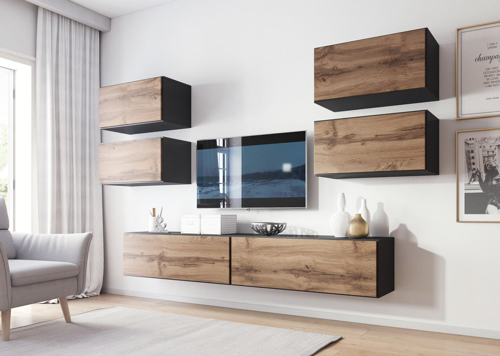 Холна гарнитура Cama ROCO 2 (2xRO1 + 4xRO3) антрацит/дъб вотан