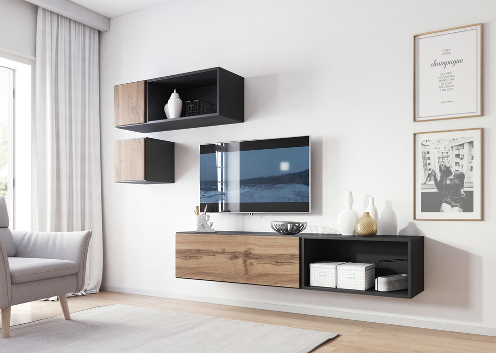 Холна гарнитура Cama ROCO 5 (RO1+2xRO4+2xRO5) антрацит/дъб вотан