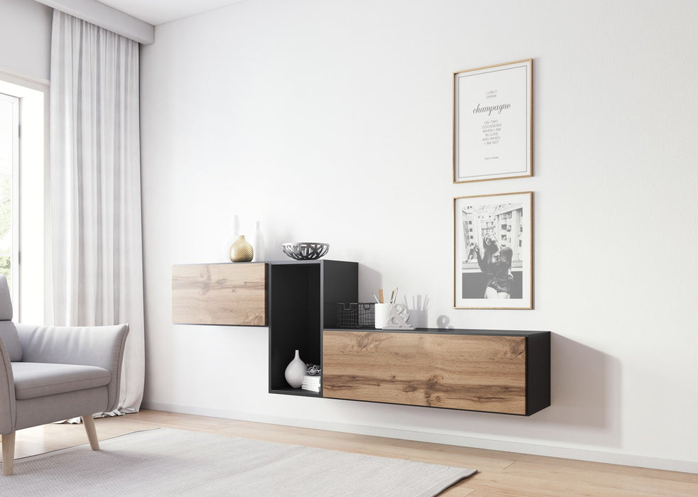 Холна гарнитура Cama ROCO 11 (RO1+RO3+RO4) антрацит/дъб вотан