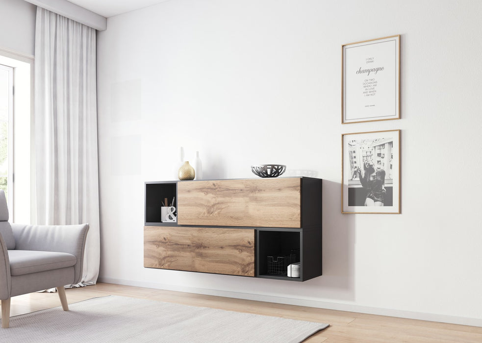 Холна гарнитура Cama ROCO 14 (2xRO1 + 2xRO6) антрацит/дъб вотан