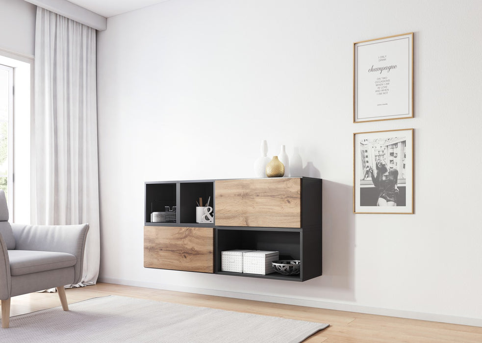 Холна гарнитура Cama ROCO 15 (RO4+2xRO3+2xRO6) антрацит/дъб вотан