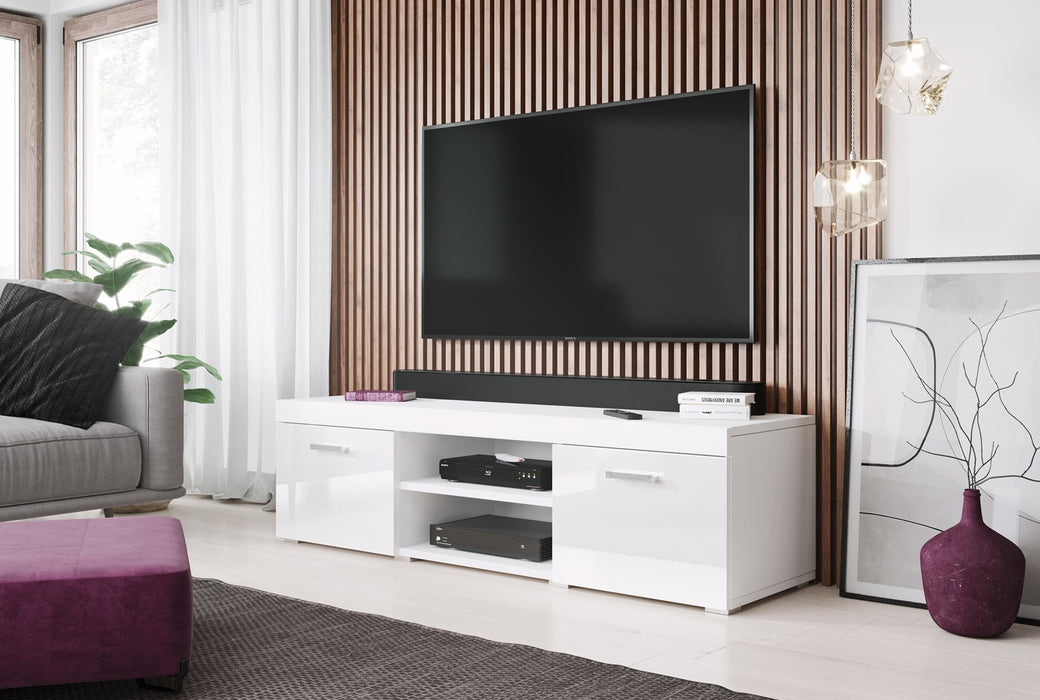 Стойка за телевизор Cama 140 SAMBA бяло/бял гланц