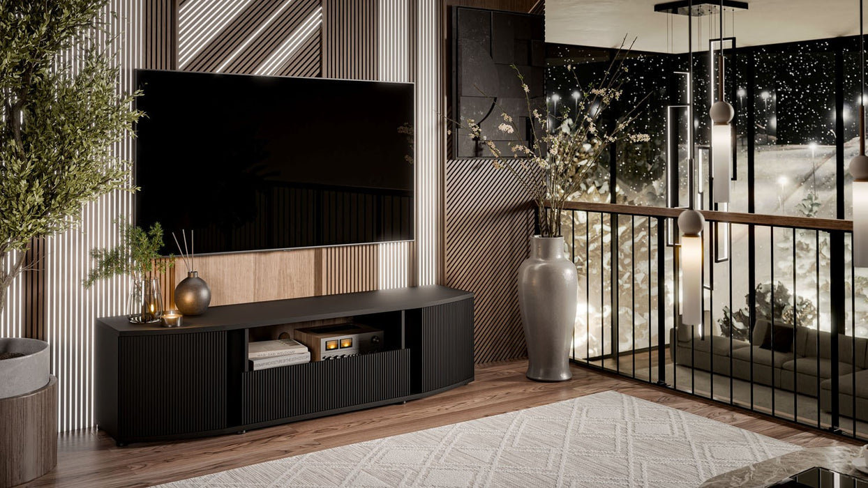 Cama RTV шкаф MICHELLE 178x35-47xH48 черен/дъб викинг