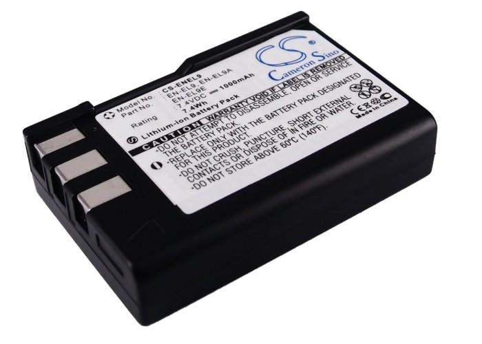 Батерия за апарат NIKON EN-EL9  D-SLR D40 D60 D3000 D5000, 7.4V, 1000mAh, Li-Ion, Cameron Sino