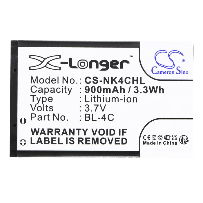 Батерия за мобилен телефон NOKIA 6100, 6200, 107, 108  BL-4C  LiIon 3,7V 900mAh CAMERON SINO