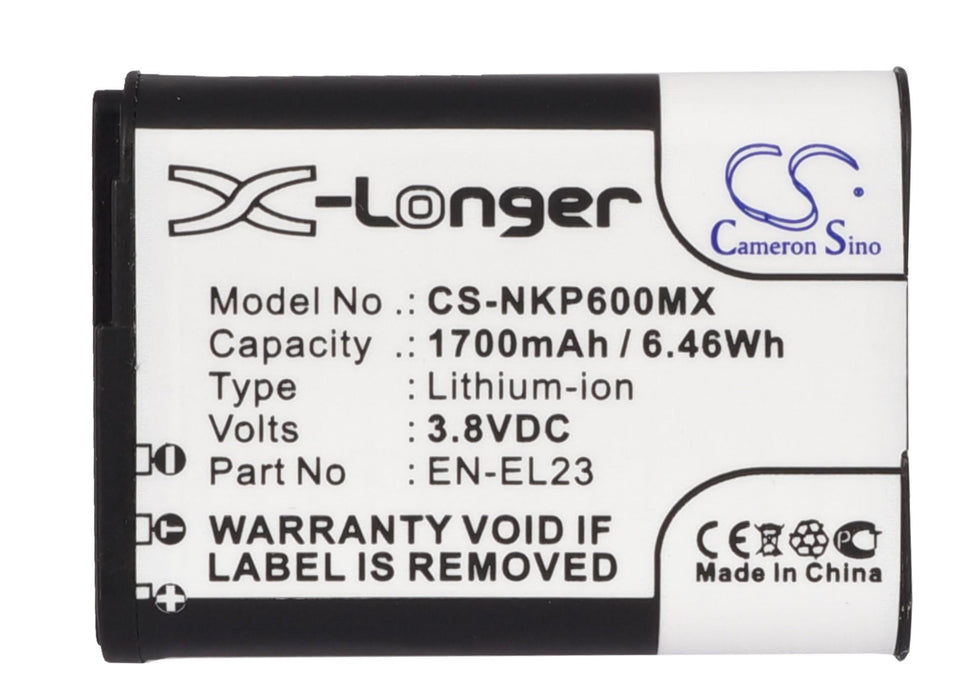 Батерия за апарат NIKON EN-E23  Coolpix P600; P900  LiIon 3,8V  1700mAh  Cameron Sino