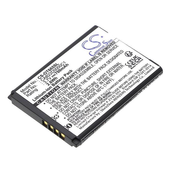 Батерия за мобилен телефон  ALCATEL 2010D, One Touch 356, One Touch 665  CAB22B0000C1 LiIon 3,7V 700mAh CAMERON SINO