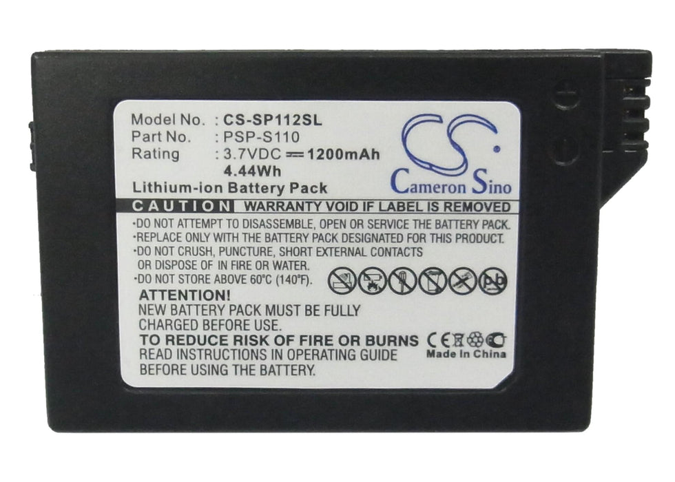 Батерия Cameron Sino, За плейстейшън Sony PSP-S110 PSP-2000, PSP-3000 CS-SP112SL, LiIon 3.7V, 1200mAh