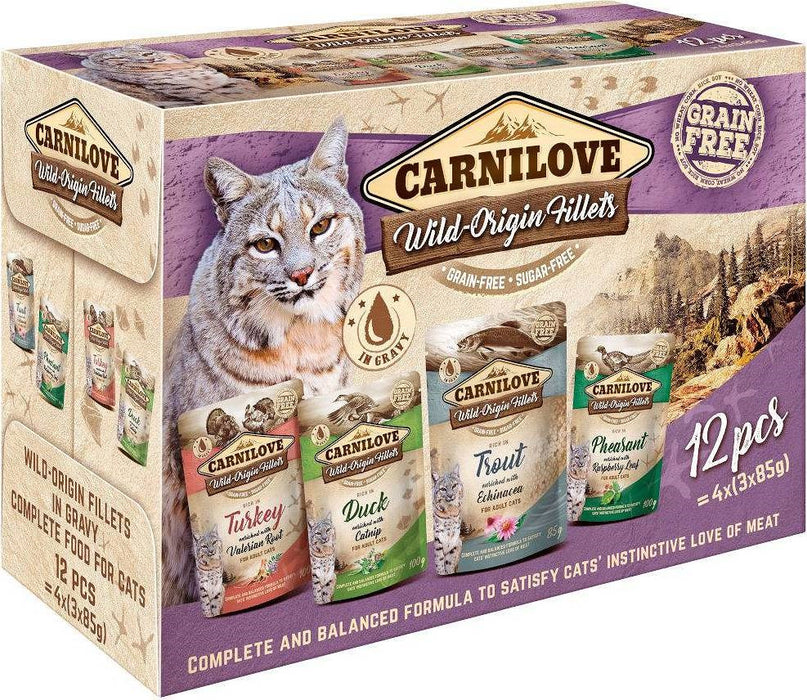 CARNILOVE Cat Wild Origin Fillets - мокра храна за котки - 12x85гр