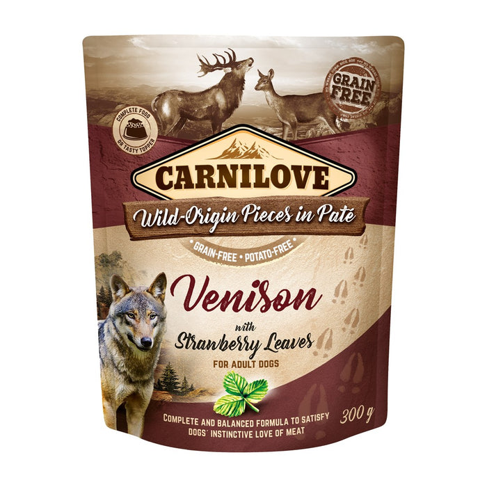 CARNILOVE Dog Pouch Venison & strawberry - мокра храна за кучета - 300гр