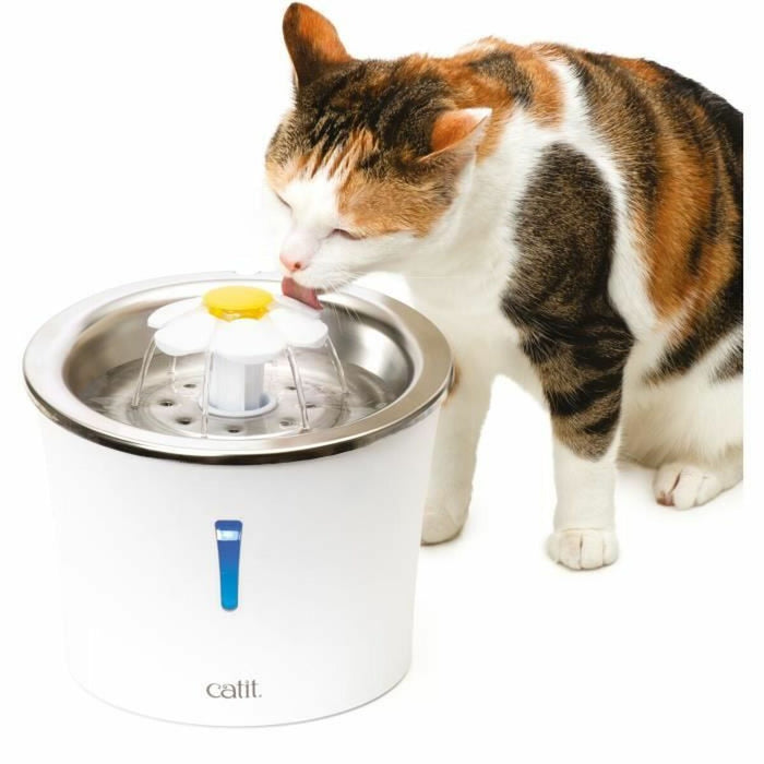 Фонтан за Домашни Любимци Catit Бял Пластмаса/Неръждаема стомана