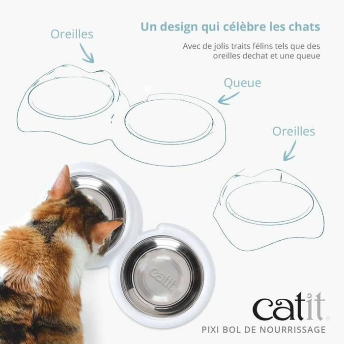 Хранилка за котки Catit Бял Неръждаема стомана