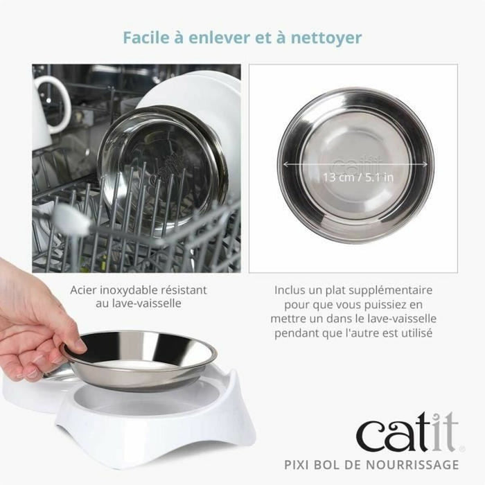 Хранилка за котки Catit Бял Неръждаема стомана