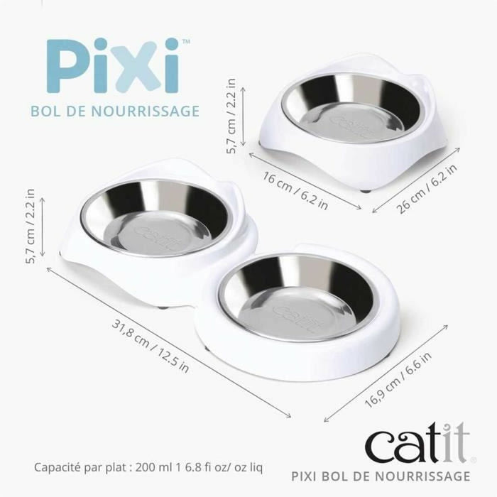 Хранилка за котки Catit Бял Неръждаема стомана