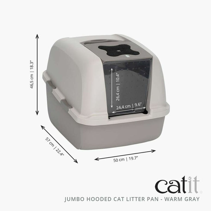 Пясъчник за Котки Catit 46 x 55 x 45 cm С капак Jumbo Сив Пластмаса
