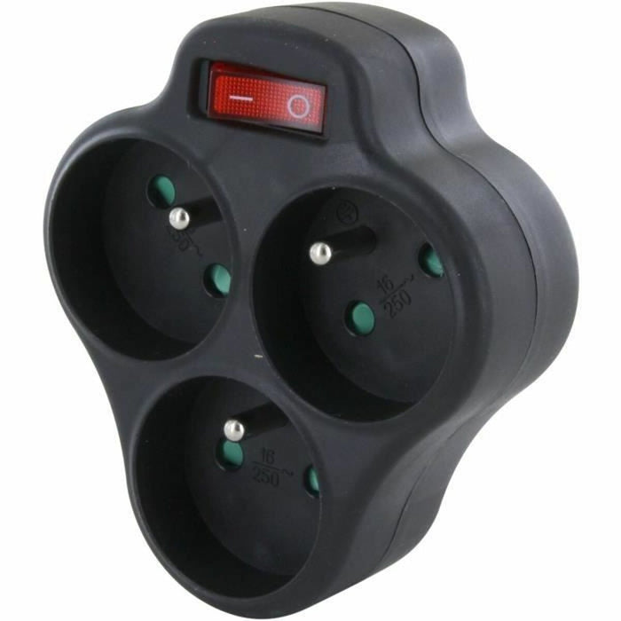 Табло с 3 гнезда с бутон за включване Chacon Dominó 3x16A