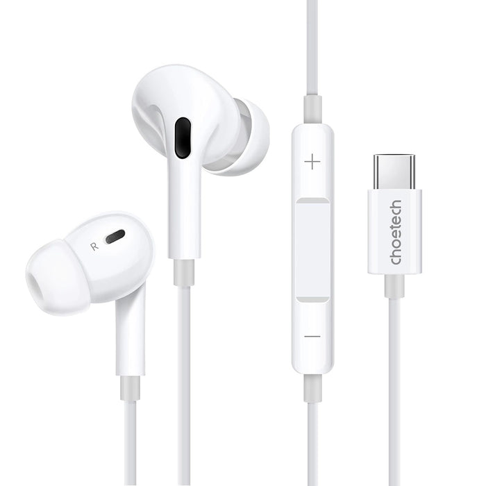 Choetech OC-A011 USB-C слушалки за поставяне в ушите 1,2 м - бели