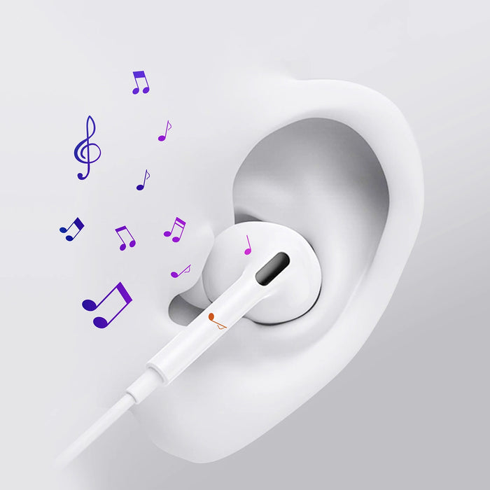 Choetech OC-A011 USB-C слушалки за поставяне в ушите 1,2 м - бели