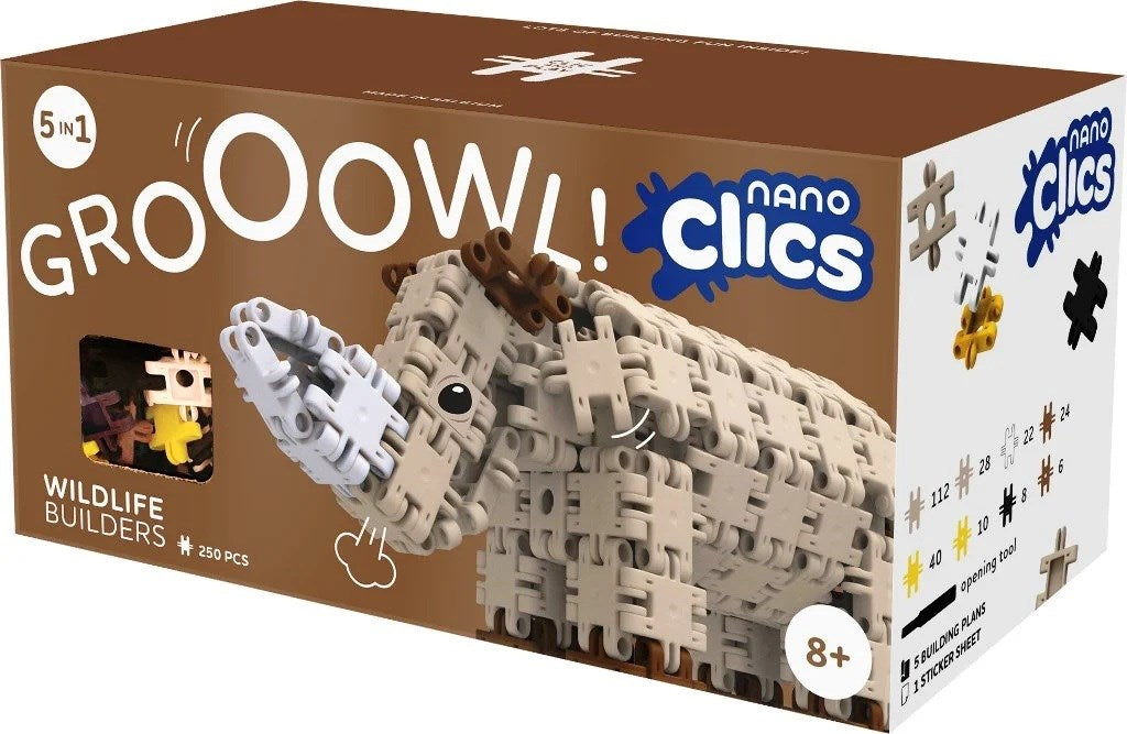 Градивни блокове Nano Clics - Wildlife Builders - 250 елемента (NC006)