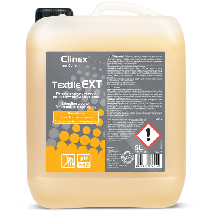 Течност за машинно и ръчно пране на килими и тапицерии CLINEX Textile EXT 5L