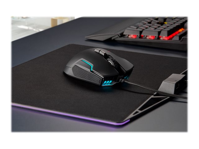 CORSAIR GLAIVE RGB PRO Comfort FPS/MOBA мишка за игри със сменяеми ръкохватки Алуминиева подсветка RGB LED 18000 DPI Оптична EU