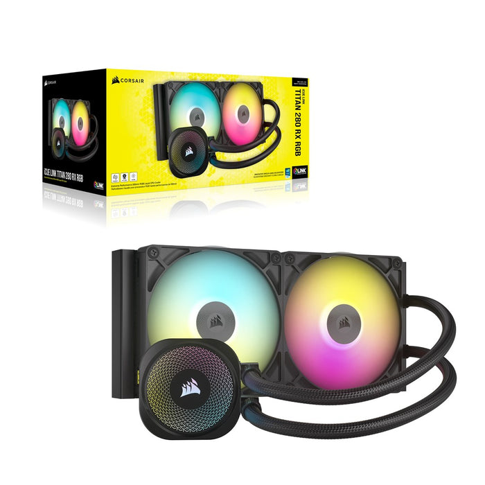 Corsair iCUE LINK TITAN RX RGB процесор All-in-one течен охладител 14 см черен 1 бр.