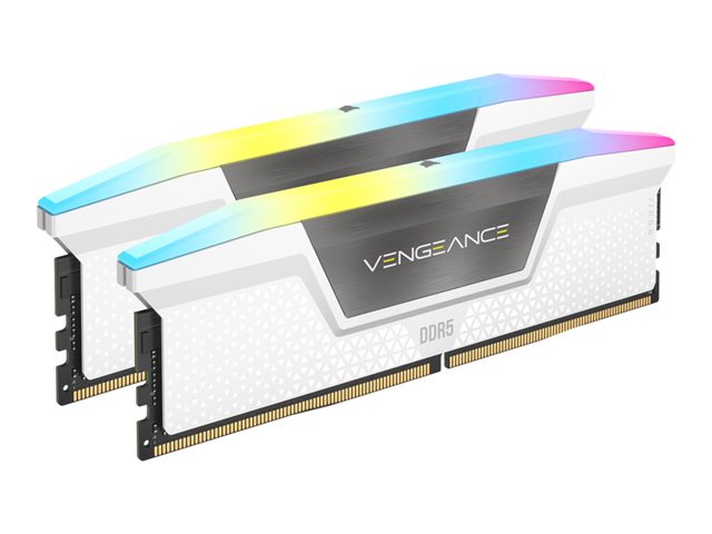 CORSAIR VENGEANCE RGB 32GB 2x16GB DDR5 6200MHz DIMM Unbuffered 36-39-39-76 STD PMIC XMP 3.0 Бял Heatspreader Черен PCB 1.3V