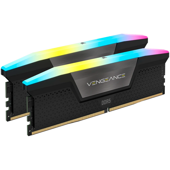 CORSAIR VENGEANCE RGB 32GB 2x16GB DDR5 6000MT/s DIMM Unbuffered 36-36-36-76 Std PMIC AMD EXPO Cool Grey Heatspreader Black PCB 1.35V