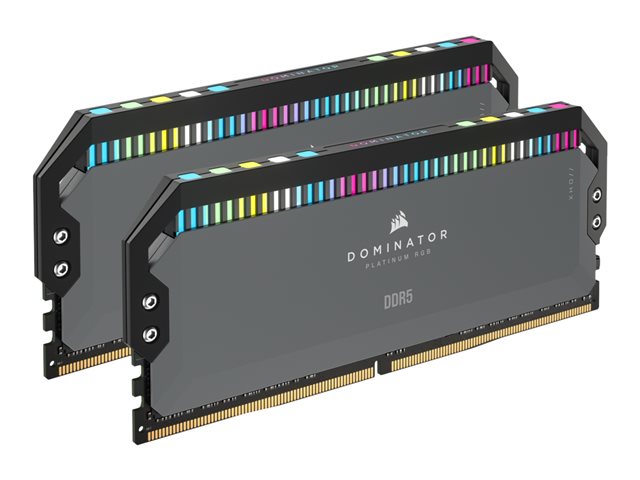 CORSAIR DOMINATOR PLATINUM RGB 64GB 2x32GB DDR5 5200MT/s DIMM Unbuffered 40-40-40-77 Std PMIC AMD EXPO Cool Grey Heatspreader 1.25V