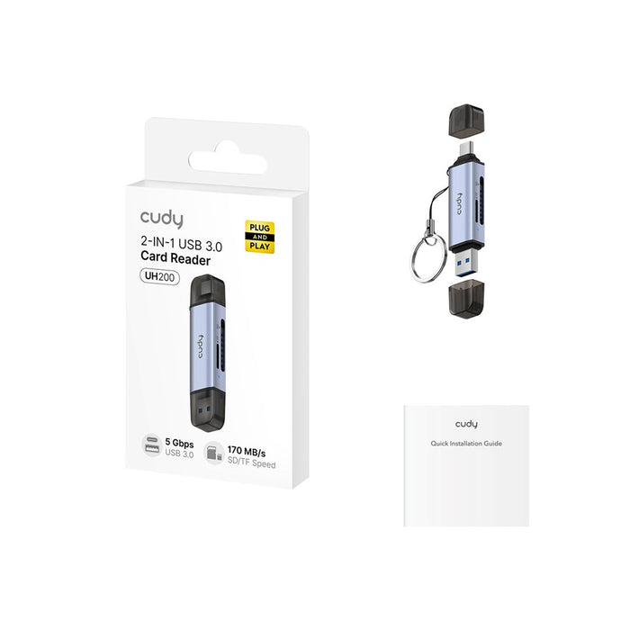 CUDY UH200 2-в-1 USB 3.0 четец на карти