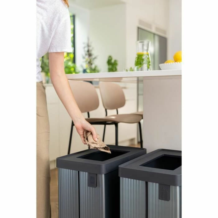 Кошче за Рециклирани Отпадъци Curver VERTO Сив 54 L Пластмаса