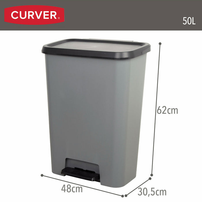 Кошче за боклук Curver Тъмно сив Пластмаса 50 L (5 броя)