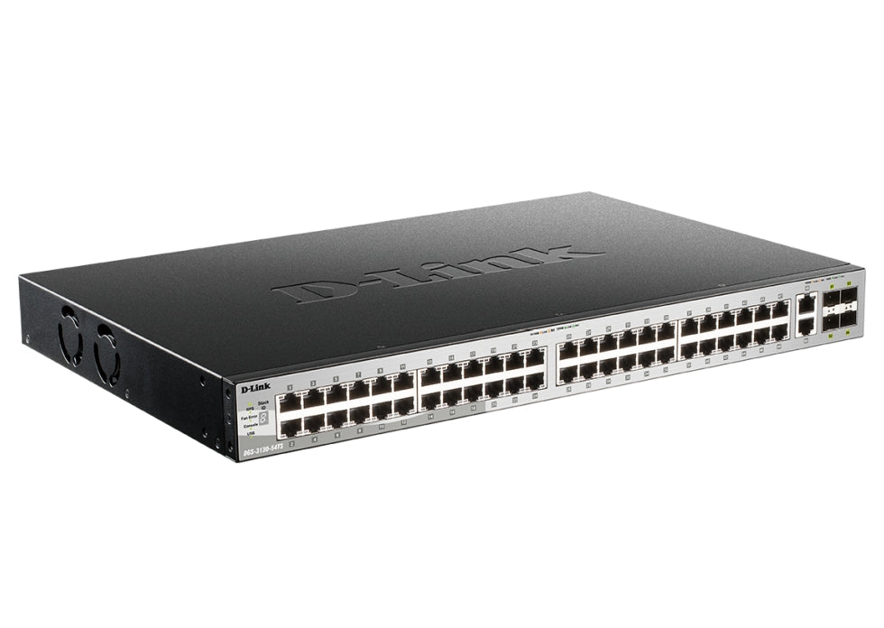 D-Link 48x10/100/1000BASE-T портове Layer 3 Stackable Managed Gigabit Switch with 2x10GBASE-T ports and 4xSFP+ ports
