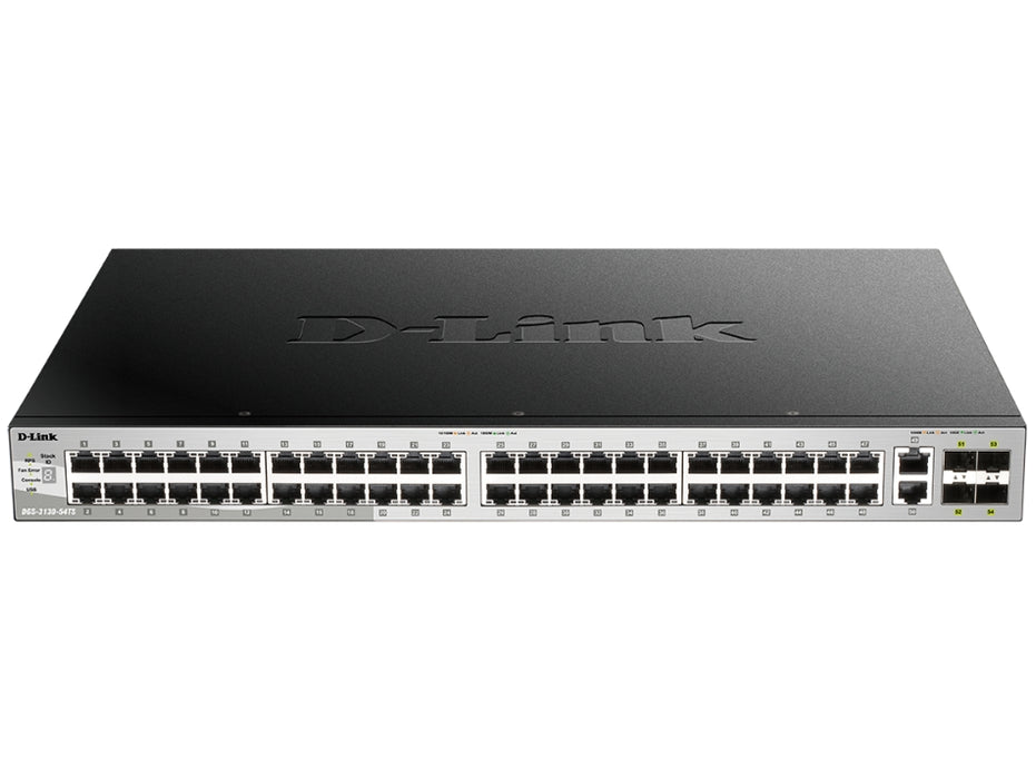 D-Link 48x10/100/1000BASE-T портове Layer 3 Stackable Managed Gigabit Switch with 2x10GBASE-T ports and 4xSFP+ ports