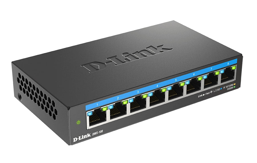 D-Link 8-портов мулти-гигабитов неуправляем превключвател