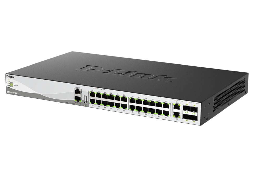 D-Link 24x100/1000/2500Base-T Layer 3 Stackable Managed Gigabit Switch с 2x10GBASE-T порта и 4 x 25G SFP28 порта