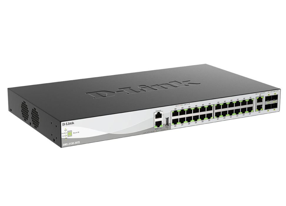 D-Link 24x100/1000/2500Base-T Layer 3 Stackable Managed Gigabit Switch с 2x10GBASE-T порта и 4 x 25G SFP28 порта