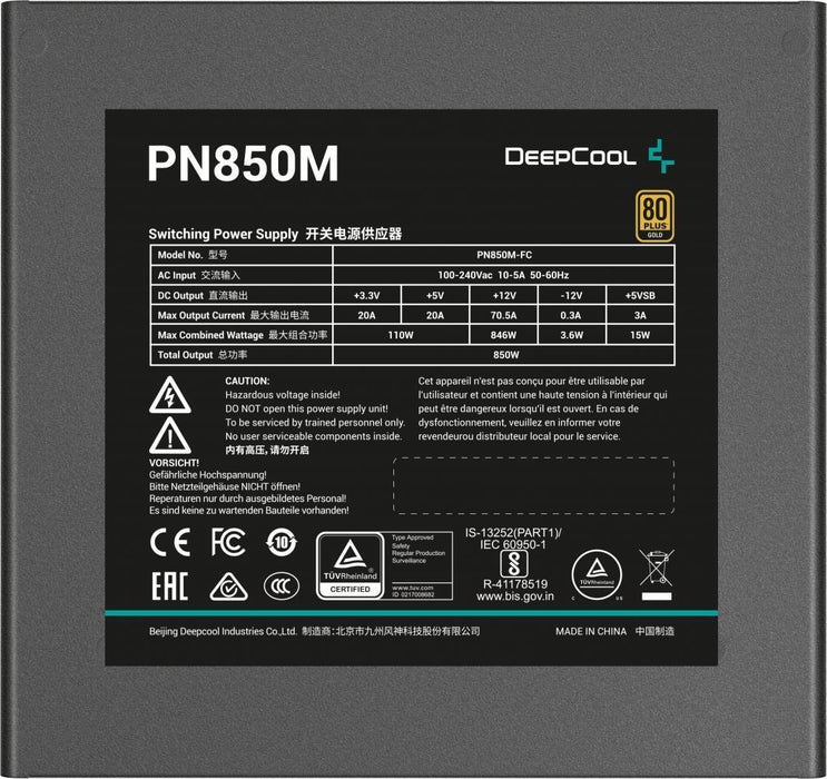 DeepCool PN850M захранване 850 W 20+4 pin ATX ATX Черен