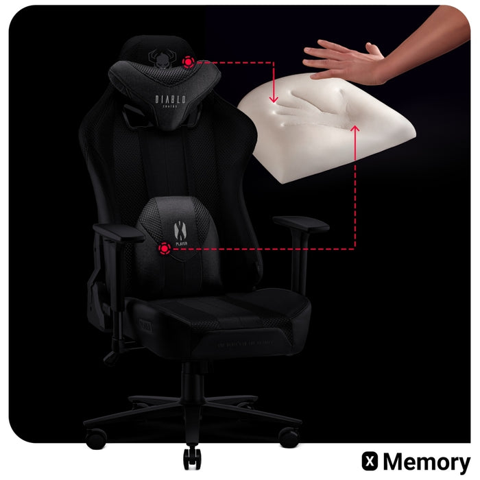 [?] Гейминг фотьойл Diablo Chairs X-Player 2.0 King Size, бял-черен