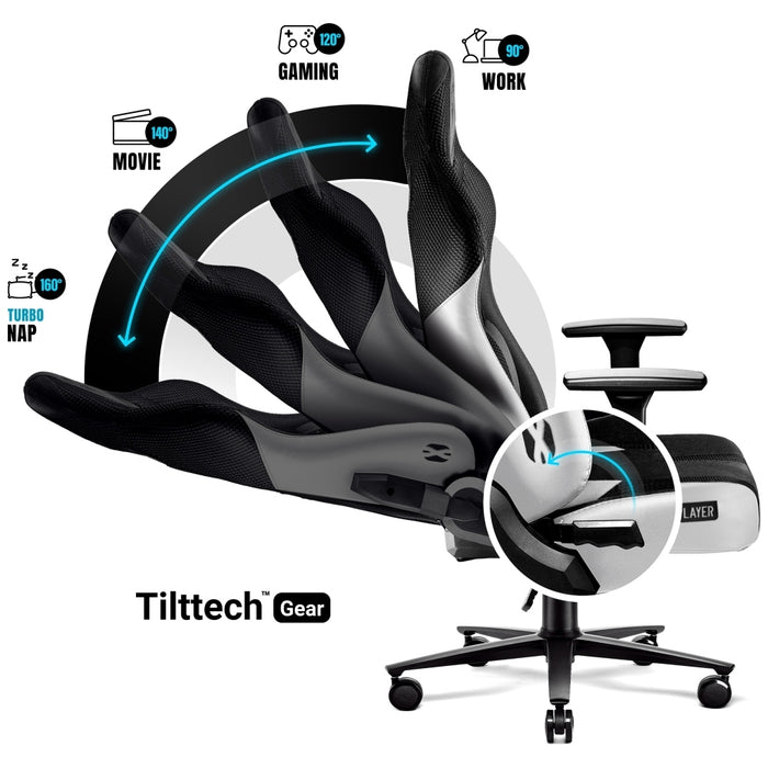 [?] Гейминг фотьойл Diablo Chairs X-Player 2.0 King Size, бял-черен