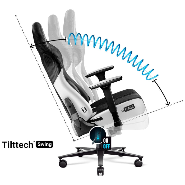 [?] Гейминг фотьойл Diablo Chairs X-Player 2.0 King Size, бял-черен