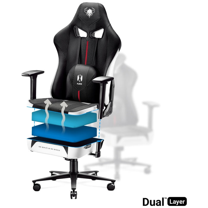 [?] Гейминг фотьойл Diablo Chairs X-Player 2.0 King Size, бял-черен