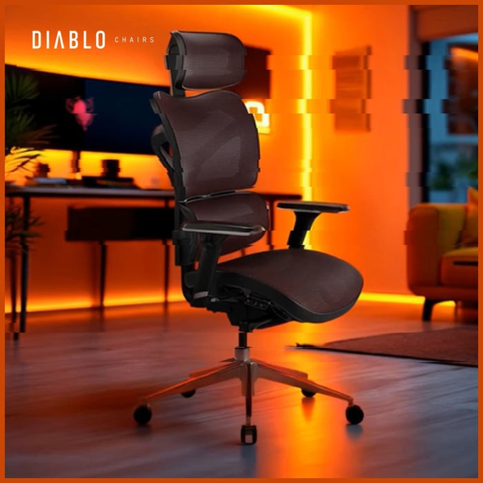 Ергономичен стол Diablo Chairs V-Commander, черен