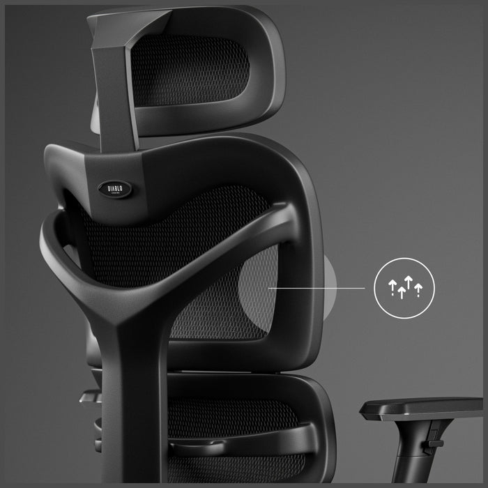 Ергономичен стол Diablo Chairs V-Commander, черен