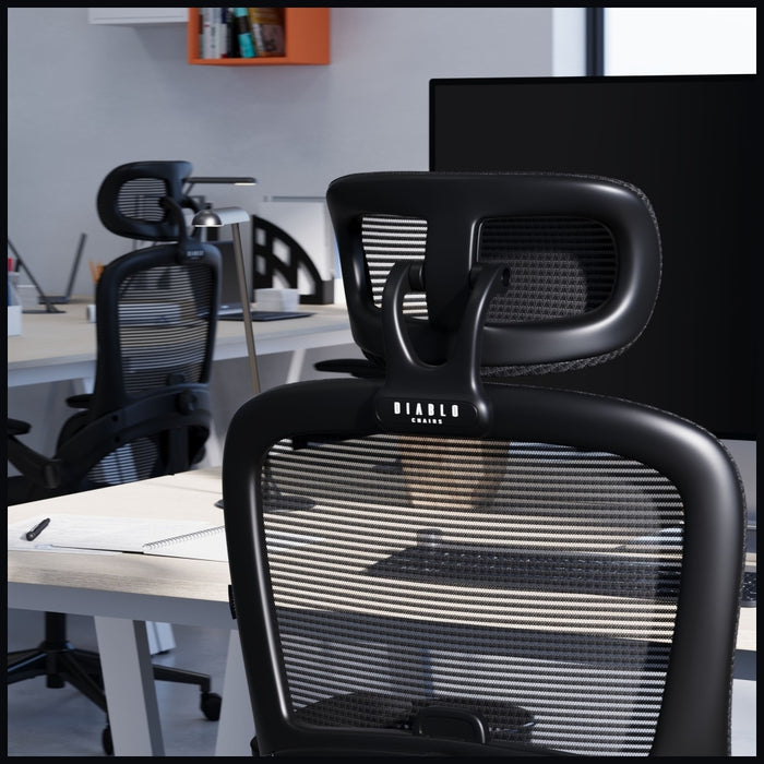 [?] Офисен стол Diablo Chairs V-Light, ергономичен, черен